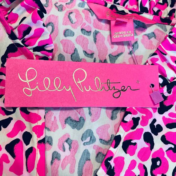 Lilly Pulitzer Sherida Pink Topaz Animal Print My Favorite Spot LS Top XS NWT - Picture 14 of 14